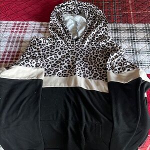 Leopard Print and Black Hoodie